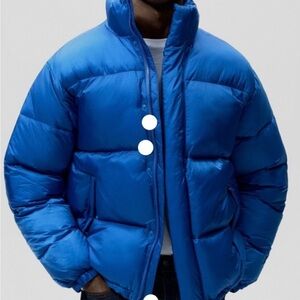 Zara NWT Bright Blue Men’s Puffer Jacket 💯 Original Size Medium